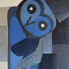 Stoffen Uil Blauw